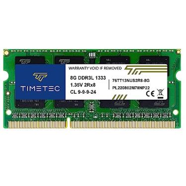 Imagem de Timetec 8GB DDR3 1333MHz PC3-10600 Non-ECC Unbuffered 1,5V CL9 2Rx8 Dual Rank 204 Pin SODIMM Laptop Notebook PC Memory RAM Upgrade (8GB)