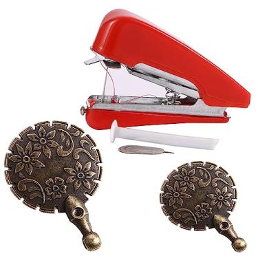 Imagem de Leadigol Mini máquina de costura portátil, 2 peças de pingentes de cortador de fios, máquinas de costura portáteis sem fio leves e fáceis de operar, ferramenta de reparo rápido