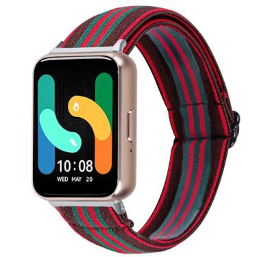 Imagem de Hengkang Pulseira de Nylon Elástico Ajustável para Samsung Galaxy Fit3 SM-R390 (8.5 Polegadas, Vermelho, Médio)