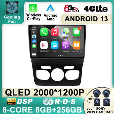 Imagem de Android 13 Car Radio Multimedia Video Player com navegação GPS  WiFi  2 Din  DSP  RDS  DVD  Citroen