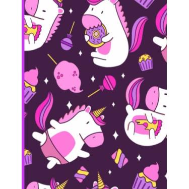 Imagem de Wide Ruled Cute Colorful Unicorn Notebook for kids: 160 pages for writing libreta de unicornio kawaii: libretas de unicornio para niñas Composition ... or home, journal, writing practice or diary