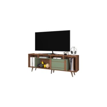 Imagem de Rack para TV até 75" Atualle Roma 1380R464 com Portas de Correr Freijo Rustico/Green Fosco