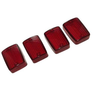Imagem de Kit 4 Lentes Pisca Vermelho Honda Cg Titan 99 - Motobor/Valcla