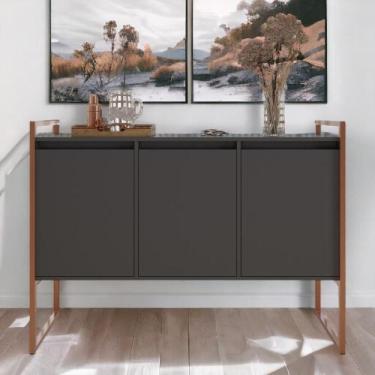 Imagem de Buffet para Sala Industrial Manila Preto Cobre - Mais de Casa