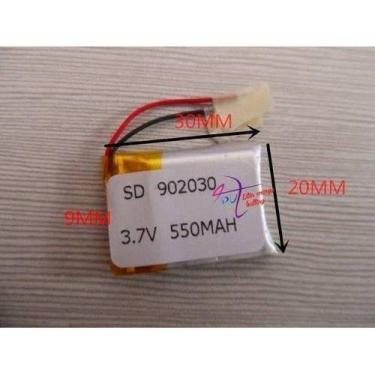 Imagem de Bateria 3,7v 500mah  9mm X 20mm X 30mm 902030 Com 2 Fios - bgb