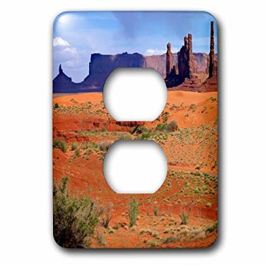Imagem de 3dRose LSP_208502_6 EUA, Utah, Monument Valley. Totem postes com uma duna de areia. 2 plugues para tomada