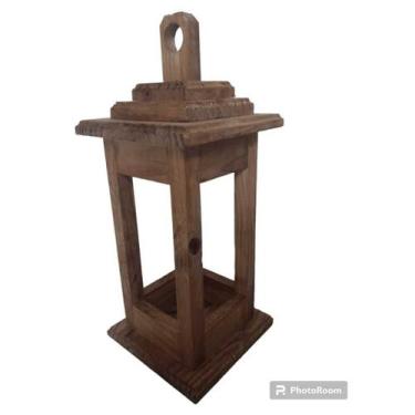 Imagem de Lanterna Pequena em Madeira Rústica para decoração - Ferronato Madeira