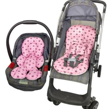 Imagem de Colchonete para carrinho de bebê e redudtor para bebe conforto kit 02 