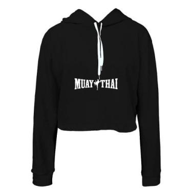 Imagem de Moletom Feminino Cropped Inverno Muay Thai Conforto Casual - Ragor, P,