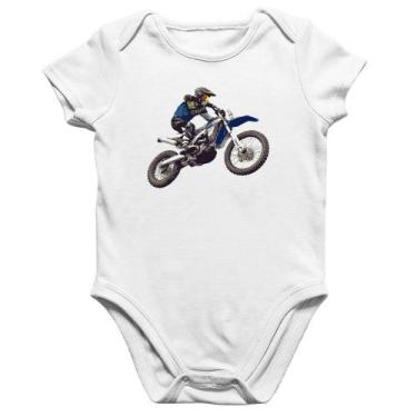 Imagem de Body Bebê Algodão Motocross Manobra Freestyle - Foca na Moda, Branco, 