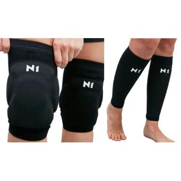 Imagem de Kit Joelheira e Canelito Spry Vôlei Profissional Seleção N1 Sport, Pre