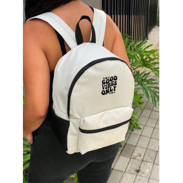 Imagem de Mochila Small GOOD VIBES ONLY Bolsa Escolar Trabalho Viagem Mala Facul