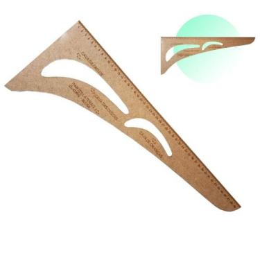 Imagem de Esquadro 50cm Modelagem Cavas Confecção 0509 50x21cm Mdf - Levolpe