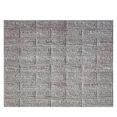 Imagem de Placa Painel Espuma 3D Autoadesivo Tijolinho Pietruzza - 70 x 77 cm - Espessura 6mm - 10 Peças (Wooden Brick)