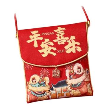 Imagem de oshhni Envelope vermelho de ano novo chinês hong bao com cordão para meninos meninas pacote de pano vermelho pacote de presente desenho animado bolso de, Paz E Alegria
