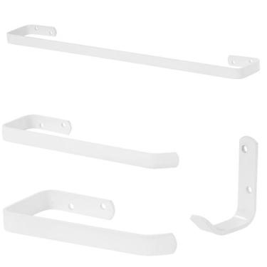 Imagem de Kit Acessórios Para Banheiro Branco 4 Peças - MetalCromo