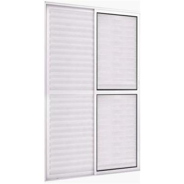 Imagem de Porta balcao l25 3 folhas 2,10 x 1,20 alumínio branco - Alfa Esquadria