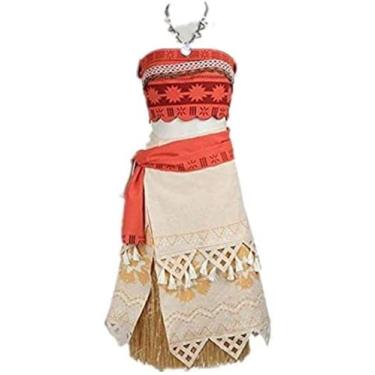 Imagem de Cos Polynesia Moana Cosplay Costume Princess Costume Adult Women Halloween (Female XL)