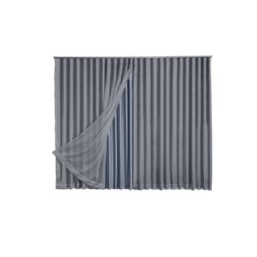 Imagem de Cortina Blackout Com Voil 5,00x2,30 Para Trilho Duplo - Ludatex, Cinza
