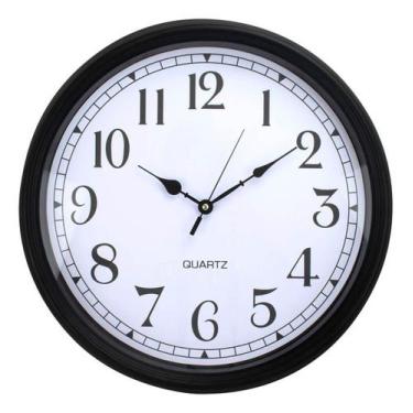 Imagem de Relógio Parede Básico Grande Redondo Preto - 46x46cm - DP Relógio bras