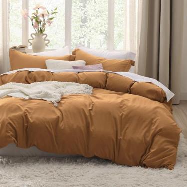 Imagem de Conjunto de Capa de Edredom Bedsure Honey Ginger Queen - 3 Peças