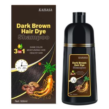 Imagem de Shampoo de Tintura Kingming Dark Brown 500ml - Cobertura de Cabelos Gr