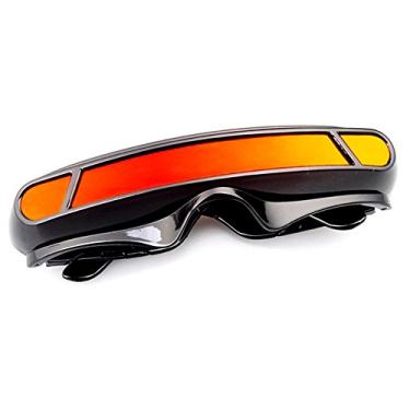 Imagem de PROSOOL Óculos de sol polarizados espelhados futurista Cyclops Monoblock Shield UV400 (preto, vermelho)