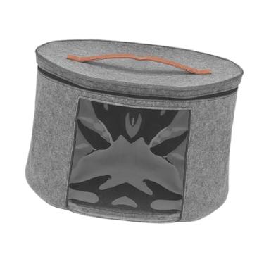 Imagem de WeiLaiKeQi Caixa de armazenamento de chapéu Organizador Bucket Portátil para homens homens Round Brim Hats Organizer Travel Hat Container para armazenamento de, Cinza