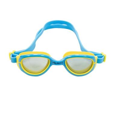 Imagem de Óculos de natação de silicone Palantic Jr. com lentes coloridas UV, azul/amarelo