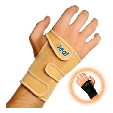 Imagem de Munhequeira Com Tala Órtese Punho Mão - Esquerdo Bege M