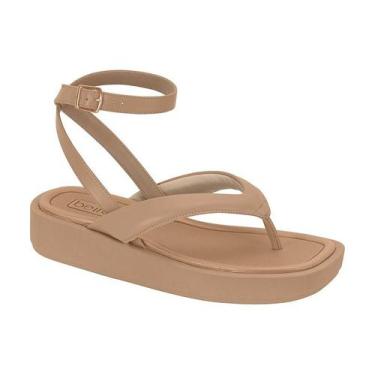 Imagem de Sandália Papete Feminina Beira Rio Dedo Plataforma Tira Tornozelo Conf