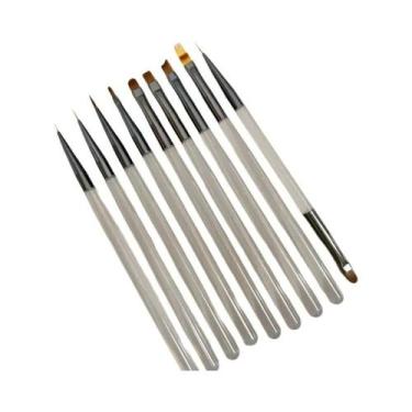 Imagem de Conjunto De Pincéis Para Unhas Em Gel UV 9 Unidades De Pintura Acrílic