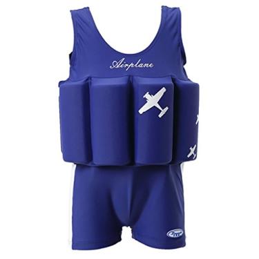Imagem de ELUCKFACE Roupa de banho flutuante para bebês e crianças de 1 a 8 anos, Azul, 1-2 Anos