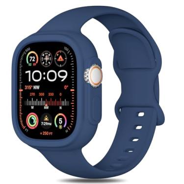 Imagem de Pulseira de silicone compatível com Apple Watch Ultra, série 11, 10, 9, 8, SE, 7, 6, 5, 4, 3, 2 e 1 de 38 mm, 40 mm, 41 mm, 42 mm, 44 mm, 45 mm, 46 mm, 49 mm, 4, 3, 2 e 1