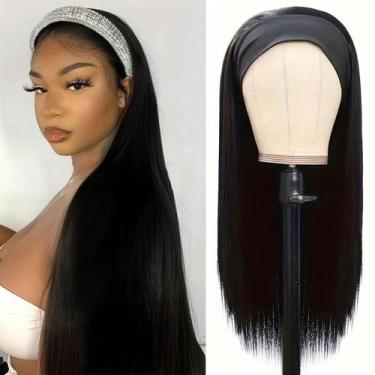 Imagem de Peruca com faixa de cabeça Coshgirl Straight 50cm Cabelo humano 150% d