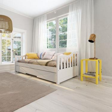 Imagem de Bicama Solteiro American Estilo Sofá em Madeira Maciça Branco
