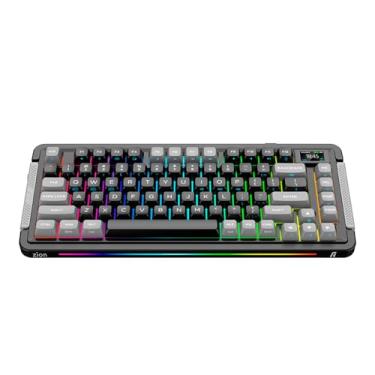 Imagem de Teclado Gamer Mecanico Aplus Zion com Tela LCD Customizável, Gasket Mount PBT Switch Gateron Yellow, RGB, Hotswap, Bluetooth,Wi-Fi,USB, Software Profissional, TKL 75%