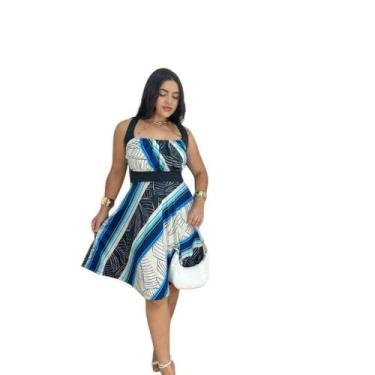 Imagem de Vestido Midi Plus Size 3 Tiras Moda Evangélica Feminina - MISS FLOWER,