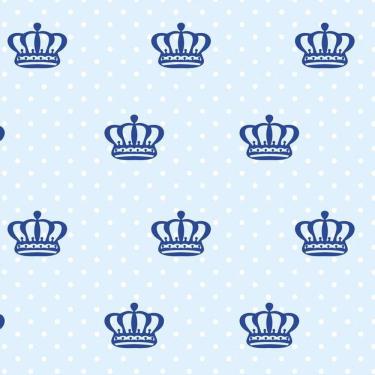 Imagem de Papel De Parede Azul Claro E Coroa Azul Escuro Autocolante
