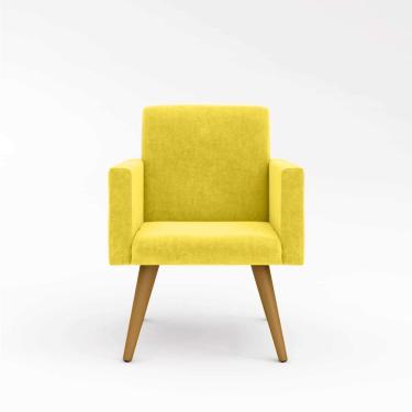 Imagem de Cadeira Decorativa Para Quarto – Balaqui Decor Cor:amarelo