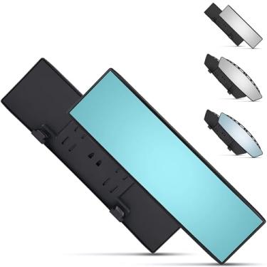 Imagem de Verivue Espelho retrovisor panorâmico universal de 30 cm, espelho de carro grande angular antirreflexo, acessório para espelhos retrovisores para bebês, espelhos planos para carros e SUVs.