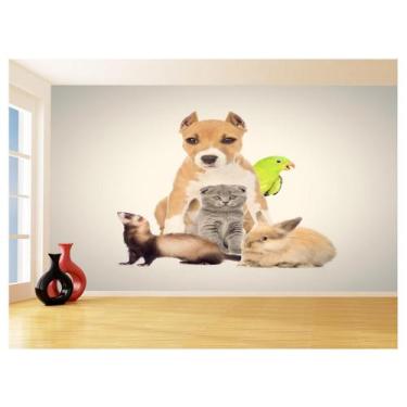 Imagem de Papel De Parede 3D Animais Cão Gato Petshop 3,5M Anm421 - Você Decora
