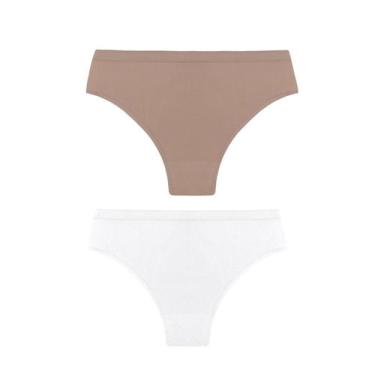 Imagem de Kit 2 Calcinhas Trifil Co 1971 Microfibra Cintura Alta, Branco, Macada