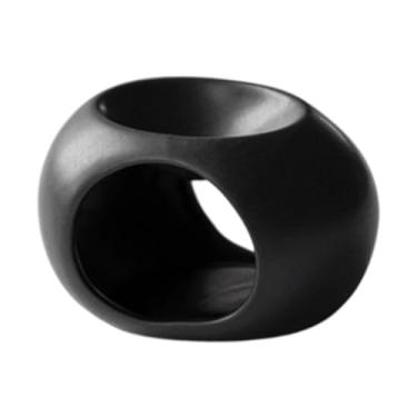 Imagem de Fenteer Difusor de óleo essencial para casa, porta-velas para velas internas, aquecedor de aroma, para ioga, Halloween, quarto, spa, gabinete, Preto