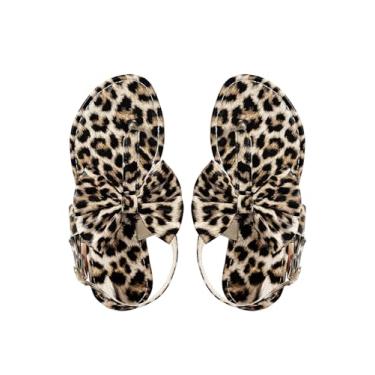 Imagem de GORGLITTER Chinelo feminino com laço elegante tira T tanga verão sandálias rasteiras abertas dedo do pé strass slingback slides, Marrom, 39