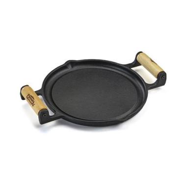 Imagem de Bifeteira Ferro Fogo Forte Alça Madeira Panela Mineira 22cm