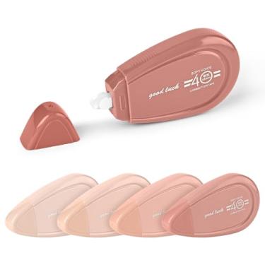 Imagem de Valtiner 5 peças de fita de correção branca, fita corretiva fofa de 80 metros para correções instantâneas, aplicador fácil de usar para material de escritório e escola (rosa)