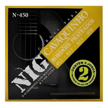 Imagem de Kit 2 Encordoamentos Nig Para Cavaquinho Com Bolinha N-450