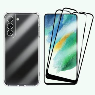 Imagem de Kit Capa Capinha Case + 2 Películas de Vidro 3d Para Samsung Galaxy S21 FE