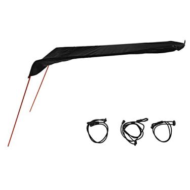Imagem de Caiaque sun sombreia de capa à prova d'água Oxford Fabric dobrável fácil de instalar portátil kayak sol toldo para barcos canoa durável compacto ideal para pesca e entusiastas do (Preto)